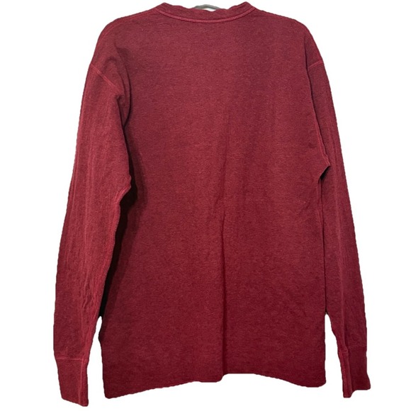 L.L. Bean Mens Two-Layer River Driver's Shirt Wool Blend Henley Base Layer Red L - Picture 2 of 7